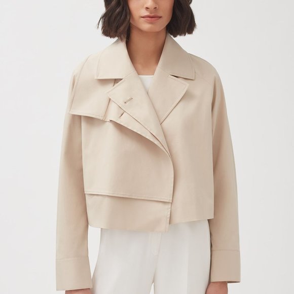 Nwt Cuyana Cropped Trench Coat Dune 